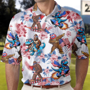 Today’s Treasure Polo Shirt Mens Bigfoot Independence Day Polo Shirt Set of 2