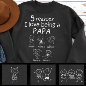 Dynamic Hue Sweatshirt Personalized Grandpa Black Sweatshirt MY101 81O34 Set of 2