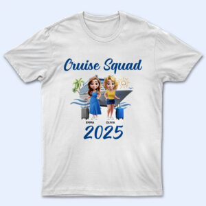 Lively Design T-shirt Cruise Squad Bestie - Personalized T Shirt Set of 2