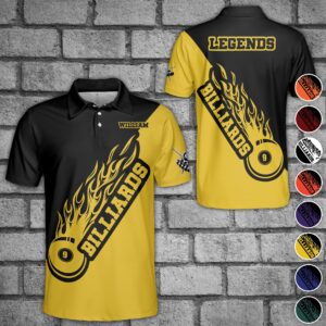 Today’s Treasure Polo Shirt Custom Name Billiard Balls Flaming Pattern Polo Shirt - Custom Polo Shirt Set of 2