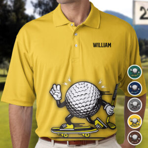 Made to Shine Polo Shirt Custom Name Golf Polo Shirt With Skater Golf Ball - Custom Golf Shirt