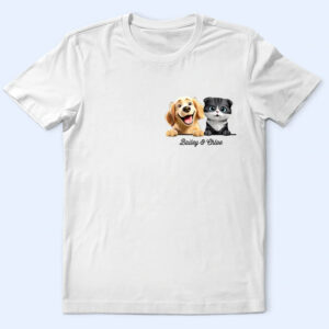 Classic Touch T-shirt Dog Cat Mom Dad Pet Lover 3D Effect - Personalized T Shirt Set of 3