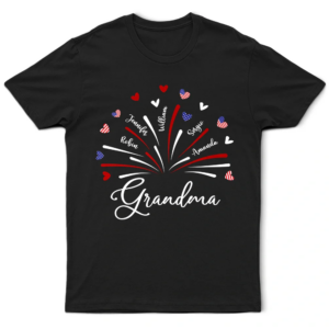 Lively Design T-shirt Grandma Mom Independence Day - Personalized T Shirt Set of 2
