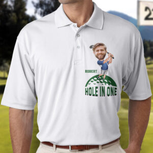 Today’s Treasure Polo Shirt Hole In One Custom Face Gift For Golfer, Dad, Husband - Custom Photo Golf Shirt Set of 4