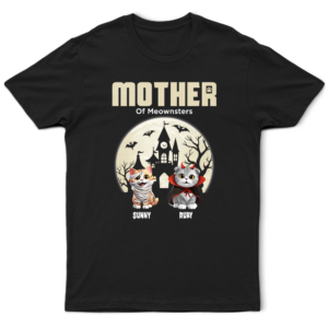 Classic Touch T-shirt Mother Of Little Meowsters - Personalized T Shirt Set of 4