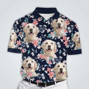 Made to Shine Polo Shirt Custom Polo Shirt With Dog Face | Personalized Gift For Dog Dad | Summer Flower Pattern Men Polo Shirt