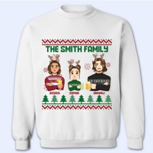 Dynamic Hue Sweatshirt Flat Art - Christmas, Funny Gift For Family, Couple, Dad, Mom, Grandpa, Grandma - Personalized Sweatshirt Set of 3