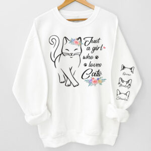 Dynamic Hue Sweatshirt Best Cat Mom - Cat Personalized Custom Unisex Sweatshirt With Design On Sleeve - Gift For Pet Owners, Pet Lovers