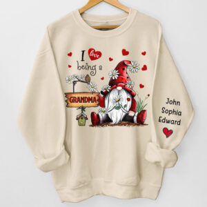 Dynamic Hue Sweatshirt I Love Being A Nana - Family Personalized Custom Unisex Sweatshirt With Design On Sleeve - Christmas Gift For Grandma Set of 3