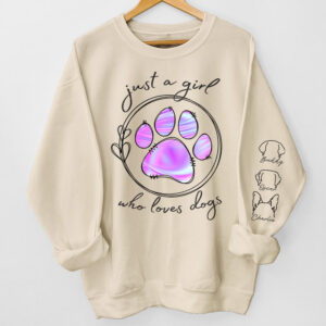 Vacation Vibe Sweatshirt I Love My Pets - Dog & Cat Personalized Custom Unisex Sweatshirt With Design On Sleeve - Gift For Pet Owners, Pet Lovers Set of 4