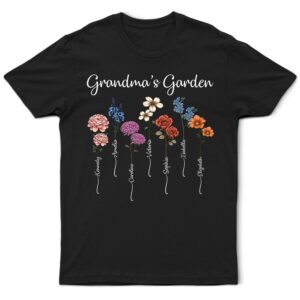 Classic Touch T-shirt Grandma's Garden Birth Flower Bouquet - Personalized T Shirt