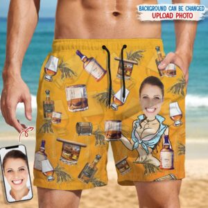 Lively Design Beach Short Custom Face for Boyfriend/Husband Whiskey Beach Short TA29 889527 Set of 10