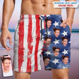 Classic Touch Beach Short Custom Face Photo US Stars Beach Short TA29 889275 Set of 4