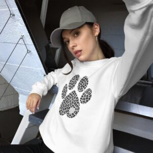 Vacation Vibe Sweatshirt Grey Leopard Print Dog Paw Sweatshirt Set of 3