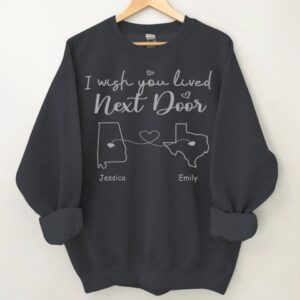 Vacation Vibe Sweatshirt I Wish - Personalised Sweatshirt With Name And State - A Gift For Best Friends,Family,Lovers Set of 2