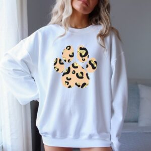 Vacation Vibe Sweatshirt Tan Leopard Print Dog Paw Sweatshirt Set of 10